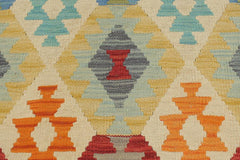 Flat Weave Kilim Antique Navaho Vintage handmade Geometric Kilim Beige Gray Hand-Woven Rectangle 100% Wool Area Rug 5x7