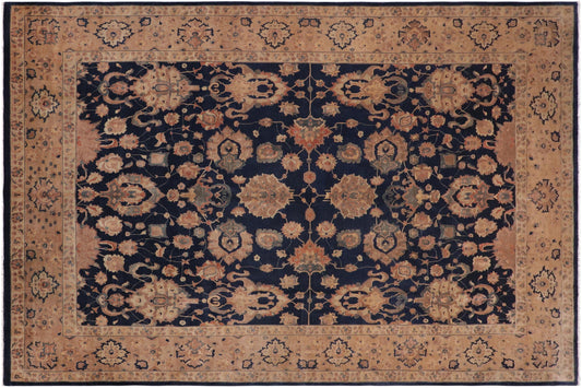 handmade Traditional Agra Drk.green Dark Gold Hand Knotted RECTANGLE 100% WOOL area rug 10' x 14'
