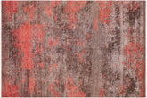 handmade Modern Modern Gray Rust Hand Knotted RECTANGLE WOOL&SILK area rug 9' x 12'