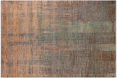handmade Modern Modern Blue Beige Hand Knotted RECTANGLE WOOL&SILK area rug 9' x 12'