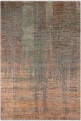 handmade Modern Modern Blue Beige Hand Knotted RECTANGLE WOOL&SILK area rug 9 x 12