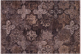 handmade Modern Modern Gray Brown Hand Knotted RECTANGLE WOOL&SILK area rug 8' x 10'