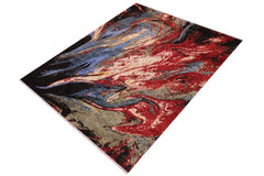 handmade Modern Modern Red Blue Hand Knotted RECTANGLE WOOL&SILK area rug 9 x 12