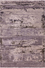 handmade Modern Modern Gray Charcoal Hand Knotted RECTANGLE WOOL&SILK area rug 8 x 10