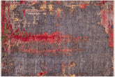 handmade Modern Modern Blue Pink Hand Knotted RECTANGLE WOOL&SILK area rug 9' x 12'