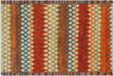 handmade Geometric Moroccan Hi Beige Blue Hand Knotted RECTANGLE 100% WOOL area rug 5' x 8'