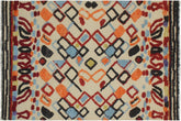 handmade Geometric Moroccan Hi Beige Red Hand Knotted RECTANGLE 100% WOOL area rug 5' x 8'