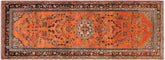 handmade Traditional Tabriz Orange Brown Hand Knotted RUNNER 100% WOOL area rug 4 x 10