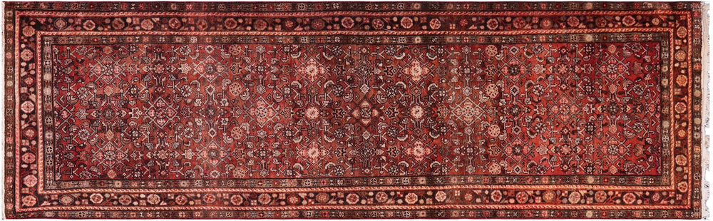 handmade Traditional Tabriz Red Brown Hand Knotted RUNNER 100% WOOL area rug 3 x 10