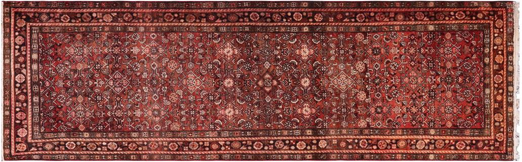 handmade Traditional Tabriz Red Brown Hand Knotted RUNNER 100% Wool Pile area rug 3x10