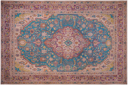 handmade Vintage Tabriz Blue Purple Hand Knotted RECTANGLE 100% WOOL area rug 8' x 11'