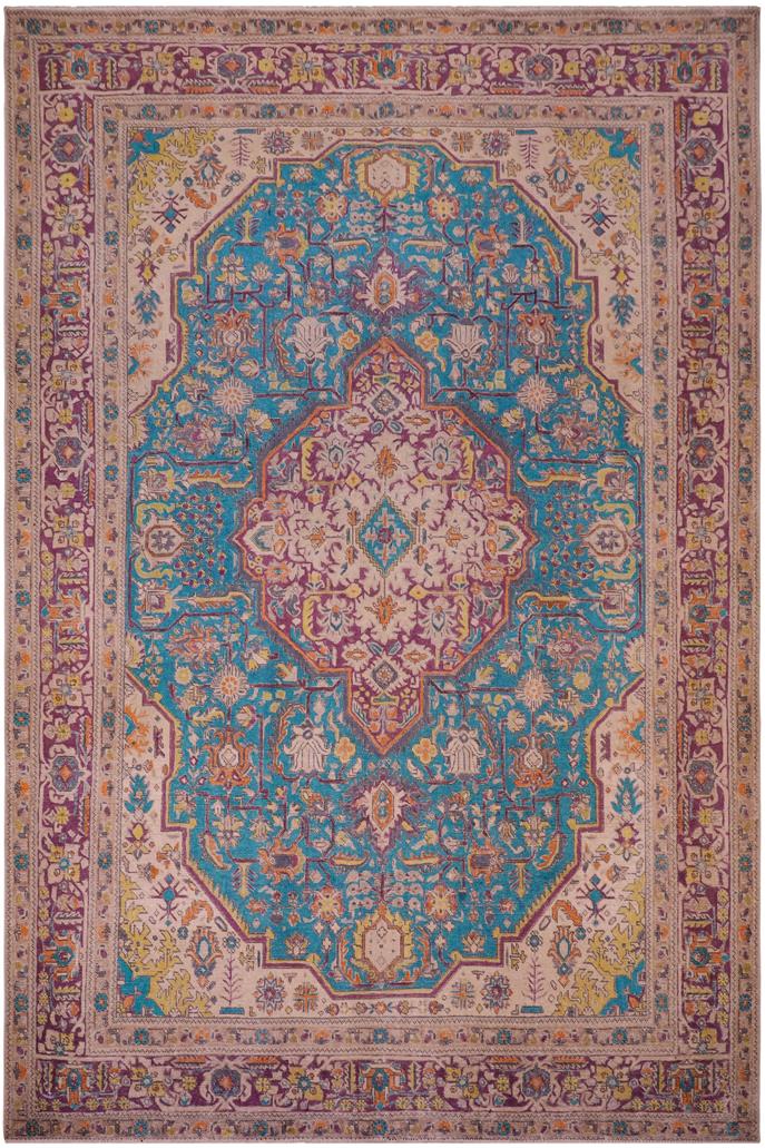 handmade Vintage Tabriz Blue Purple Hand Knotted RECTANGLE 100% WOOL area rug 8 x 11
