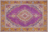 handmade Vintage Tabriz Light Purpl Yellow Hand Knotted RECTANGLE 100% WOOL area rug 9' x 12'