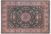 handmade Traditional Kashan Green Ivory Hand Knotted RECTANGLE 100% WOOL area rug 9x12