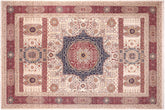 handmade Geometric Mamluk Beige Burgundy Hand Knotted RECTANGLE 100% WOOL area rug 10 x 14