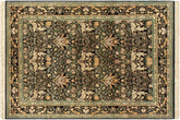 handmade Transitional Snakehead Black Green Hand Knotted RECTANGLE 100% WOOL area rug 4x6
