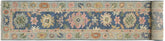 handmade Traditional Oushak Blue Beige Hand Knotted RUNNER 100% WOOL area rug 3 x 19