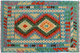 handmade Geometric Kilim Rust Blue Hand-Woven RECTANGLE 100% WOOL area rug 3' x 5'