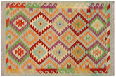 handmade Geometric Kilim Blue Rust Hand-Woven RECTANGLE 100% WOOL area rug 3 x 5