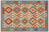handmade Geometric Kilim Beige Blue Hand-Woven RECTANGLE 100% WOOL area rug 3 x 5