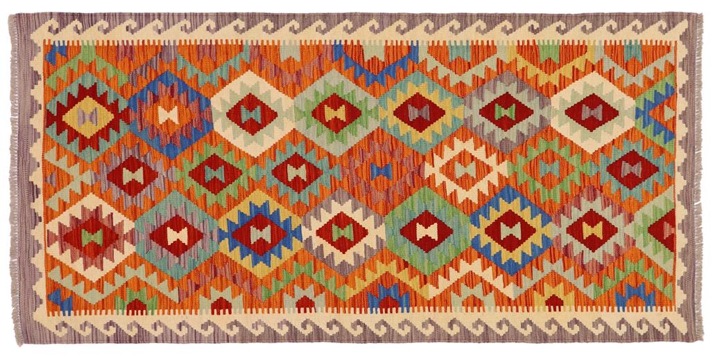 Flat Weave Kilim Antique Navaho Vintage handmade Geometric Kilim Rust Beige Hand-Woven Runner 100% Wool Area Rug 3x7