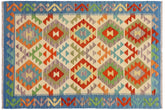 handmade Geometric Kilim Beige Blue Hand-Woven RECTANGLE 100% WOOL area rug 3 x 5