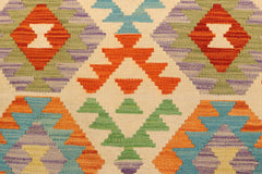 handmade Geometric Kilim Beige Blue Hand-Woven RECTANGLE 100% WOOL area rug 3 x 5