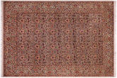 handmade Transitional Rosheen Taupe Pink Hand Knotted RECTANGLE 100% WOOL area rug 9x13