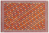 handmade Modern Kilim Rust Purple Hand-Woven RECTANGLE 100% WOOL area rug 3x5
