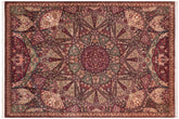 handmade Traditional Moughal Red Brown Hand Knotted RECTANGLE 100% WOOL area rug 9x12