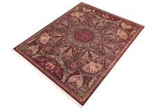 handmade Traditional Moughal Red Brown Hand Knotted RECTANGLE 100% WOOL area rug 9x12