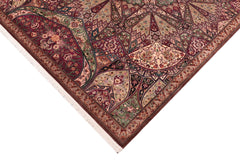 handmade Traditional Moughal Red Brown Hand Knotted RECTANGLE 100% WOOL area rug 9x12