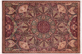 handmade Traditional Moughal Red Brown Hand Knotted RECTANGLE 100% WOOL area rug 9x12