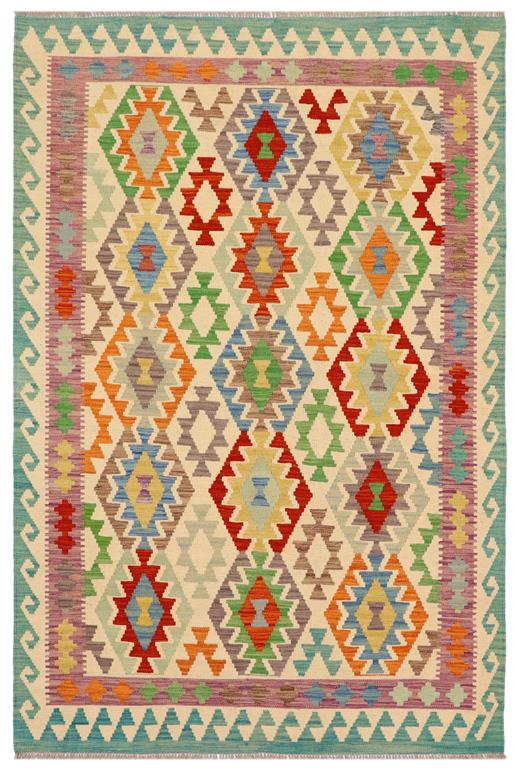 Flat Weave Kilim Antique Navaho Vintage handmade Geometric Kilim Beige Rust Hand-Woven Rectangle 100% Wool Area Rug 5x7