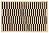 handmade Modern Kilim Beige Black Hand-Woven RECTANGLE 100% WOOL area rug 5' x 8'