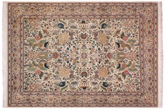 handmade Traditional Nagi Ivory Ivory Hand Knotted RECTANGLE 100% WOOL area rug 9x12