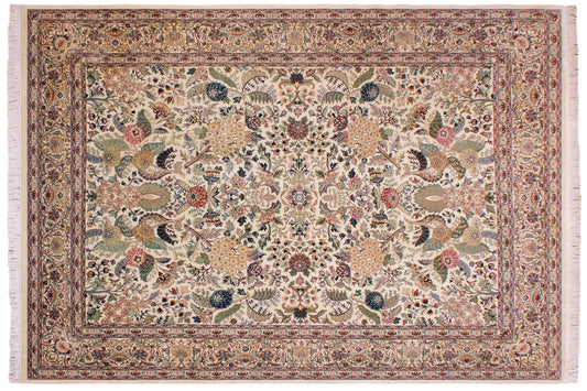 handmade Traditional Nagi Ivory Ivory Hand Knotted RECTANGLE 100% WOOL area rug 9x12