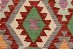 Flat Weave Kilim Antique Navaho Vintage handmade Geometric Kilim Rust Beige Hand-Woven Rectangle 100% Wool Area Rug 5x6