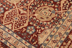 Antique Tabriz Jalil Ina Maroon/Blue Wool Rug - 9'0'' x 12'3''