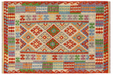 handmade Geometric Kilim Rust Blue Hand-Woven RECTANGLE 100% WOOL area rug 5 x 7