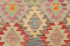 Flat Weave Kilim Antique Navaho Vintage handmade Geometric Kilim Gray Beige Hand-Woven Rectangle 100% Wool Area Rug 5x6