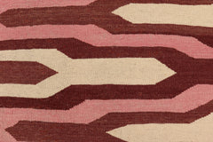 handmade Modern Kilim Beige Maroon Hand-Woven RECTANGLE 100% WOOL area rug 9x12