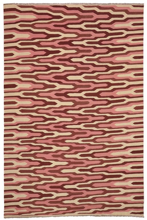 Flat Weave Kilim Antique Navaho Vintage handmade Modern Kilim Beige Maroon Hand-Woven Rectangle 100% Wool Area Rug 9x12