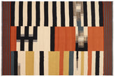 handmade Modern Kilim Beige Rust Hand-Woven RECTANGLE 100% WOOL area rug 8x10