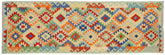 handmade Geometric Kilim Rust Blue Hand-Woven RUNNER 100% WOOL area rug 3 x 10