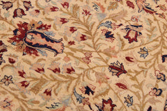 Semi-Antique Tabriz Aida Beige/Blue Wool Rug - 9'0'' x 11'6''