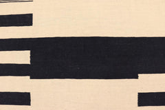 Flat Weave Kilim Antique Navaho Vintage handmade Modern Kilim Beige Black Hand-Woven Rectangle 100% Wool Area Rug 5x8