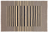 handmade Modern Kilim Beige Black Hand-Woven RECTANGLE 100% WOOL area rug 6' x 8'