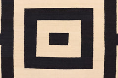 Flat Weave Kilim Antique Navaho Vintage handmade Modern Kilim Beige Black Hand-Woven Rectangle 100% Wool Area Rug 6x8