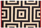 handmade Modern Kilim Beige Black Hand-Woven RECTANGLE 100% WOOL area rug 6x8